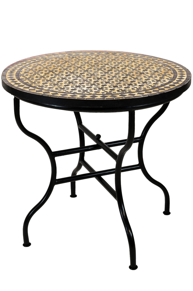 Table en mosaïque marocaine Albaicin, beige et marron f