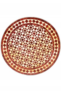 Table en mosaïque marocaine Albaicin beige-bordeaux,...