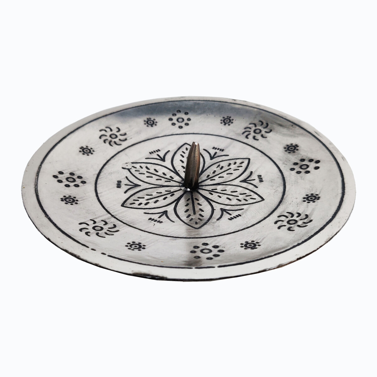 Bougeoir oriental en argent Jaini, rond, box