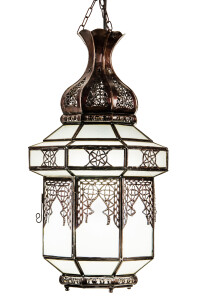 Suspension Nebi blanche 45 cm | Lampe orientale en verre...