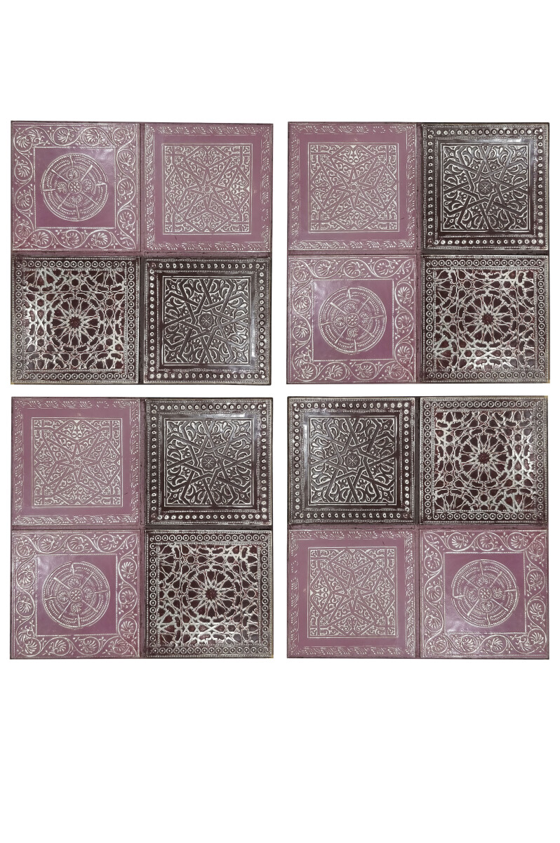 4er Set Orientalisches Wandbild Wanddeko Sahra -3- 30cm aus 