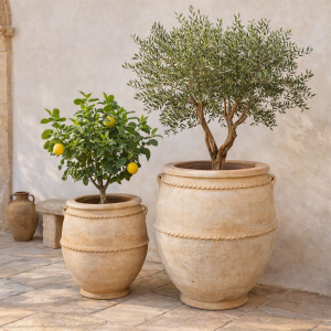 Grand pot de terre cuite XXL Giarda, H 100 cm | Cache-pot...