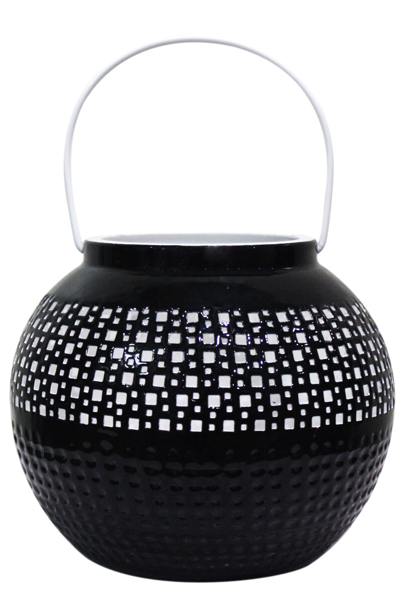 Lanterne orientale indienne Bamika, noir box