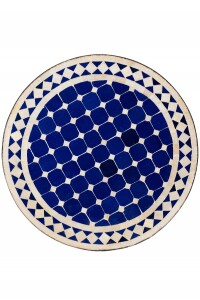 Table en mosaïque marocaine, bleu et beige de...