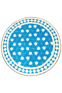 Table marocaine en mosaïque Estrella, turquoise et...
