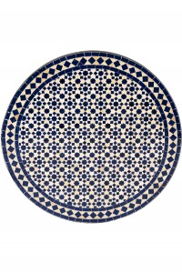 Table en mosaïque marocaine Albaicin beige et bleu,...