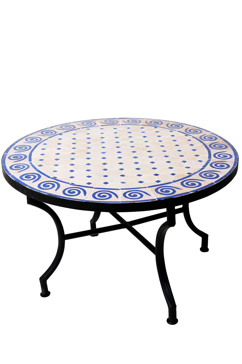 Marokkanischer Mosaiktisch Spirale Beige box