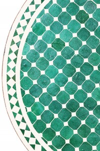 Table en mosaïque marocaine Marrakech, vert et...