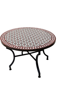Table en mosaïque marocaine Albaicin noir et blanc...
