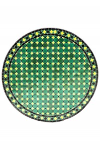 Table en mosaïque marocaine Giralda, vert, jaune et...