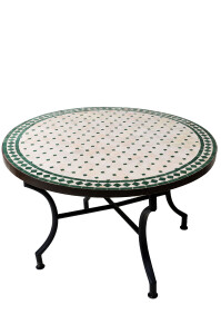 Table en mosaïque marocaine Marrakech, beige et...