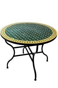Table en mosaïque marocaine Marrakech, verte et...