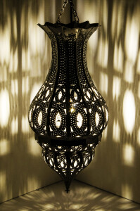 Lampe orientale Djamir, argent, hauteur 47 cm |...