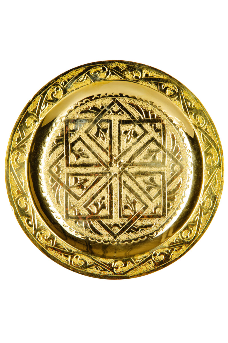 Orientalisches Tablett Mehdia Goldfarben 16cm