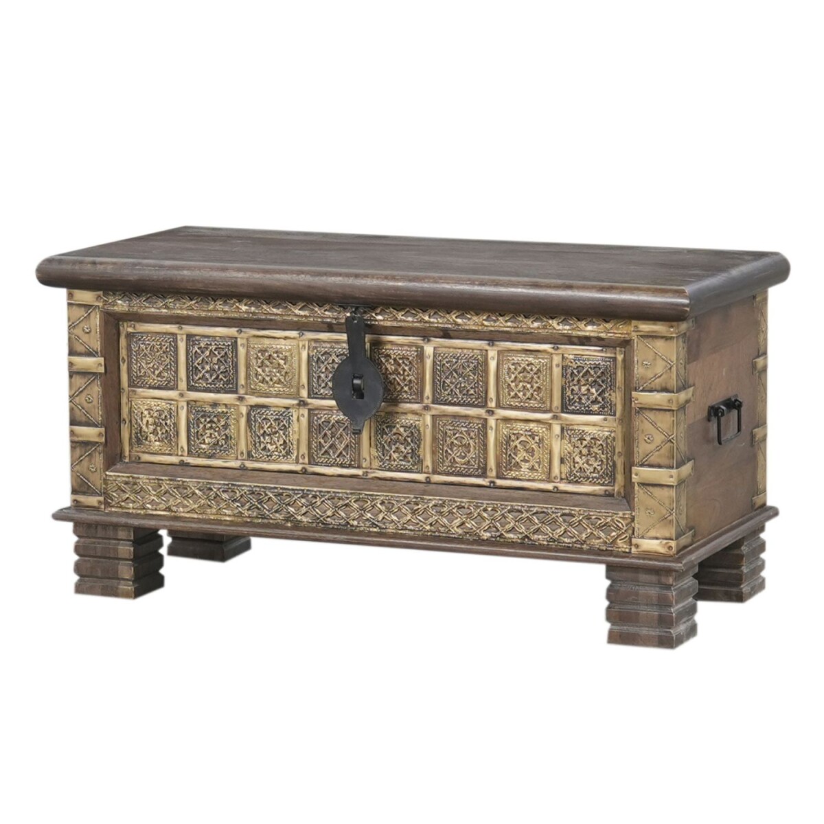 Truhe Amreet Massivholz Vintage Boho Auf box