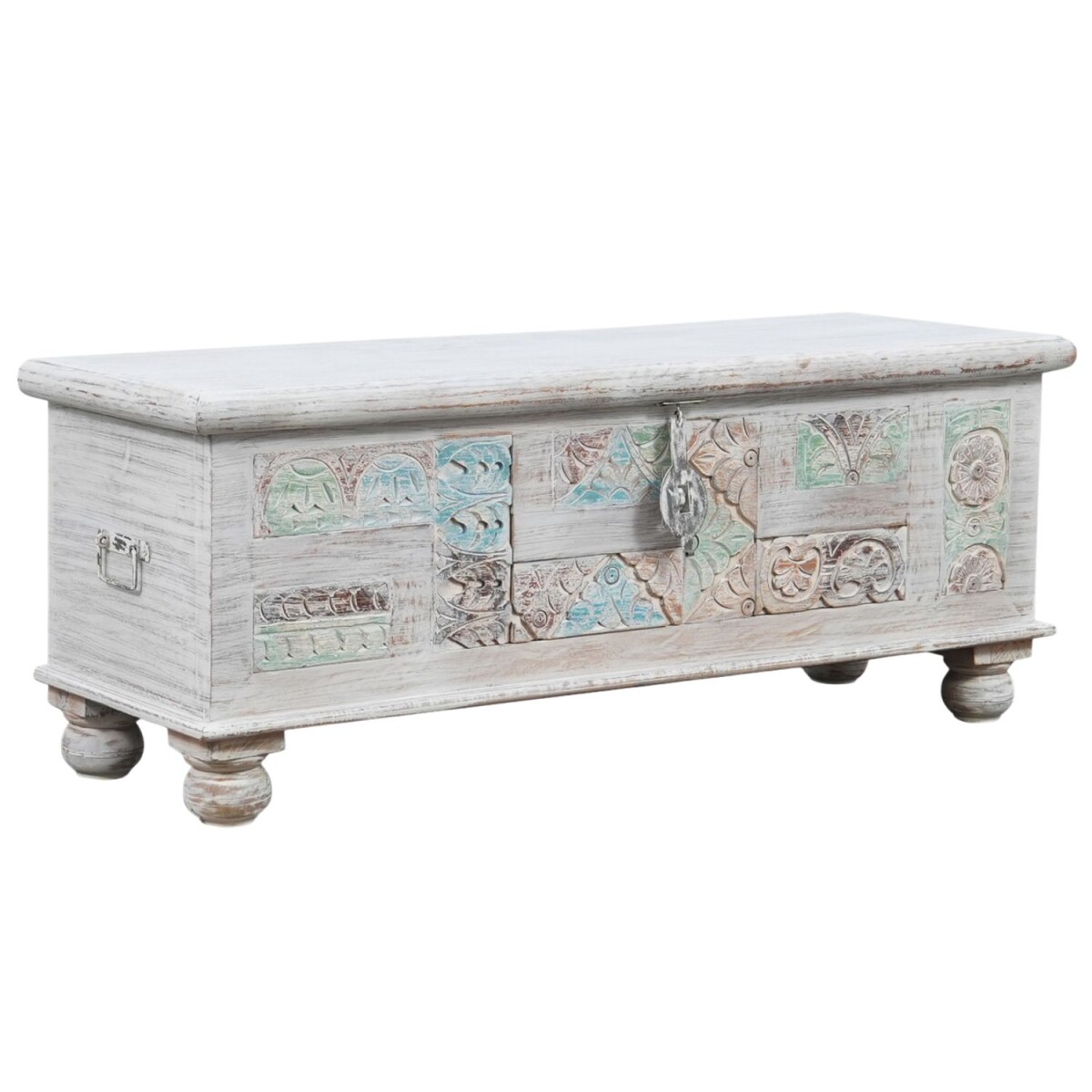 Coffre Apala en bois massif, style bohème vintage, 11