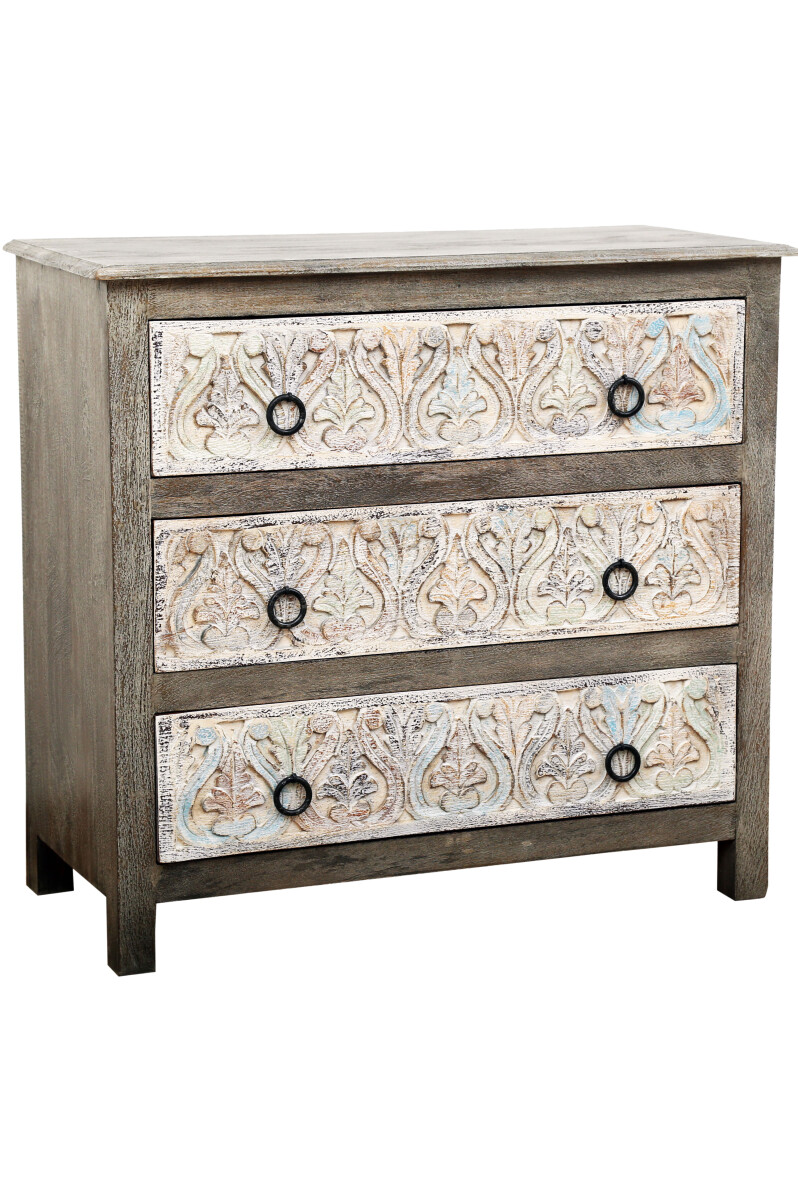 Indische Kommode Schubladenschrank Massivholz Ashok