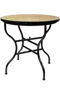 Table en mosaïque marocaine Albaicin beige et vert,...