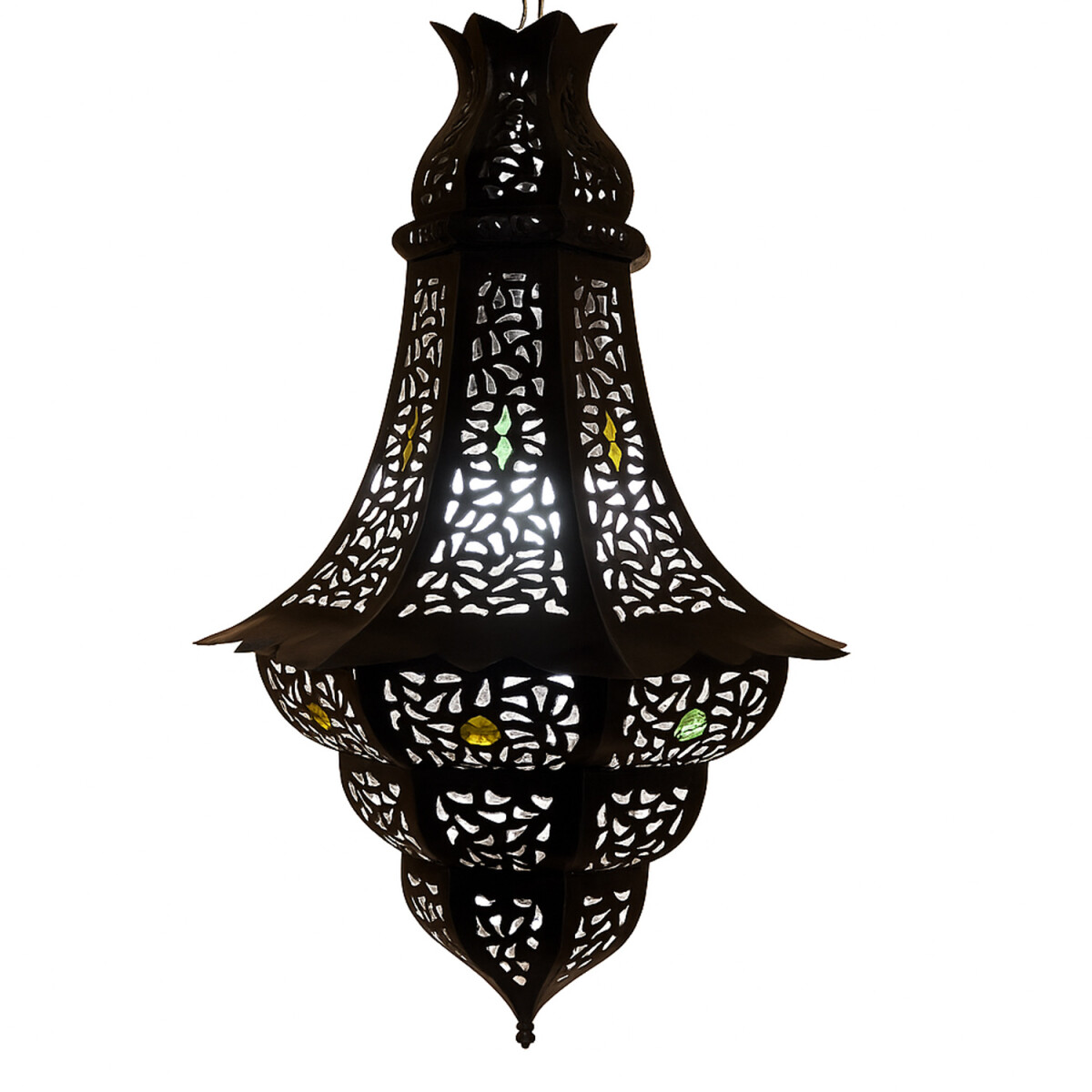 Deckenlampe Elmas schwarz 60cm | Orientalische Lampe aus Met