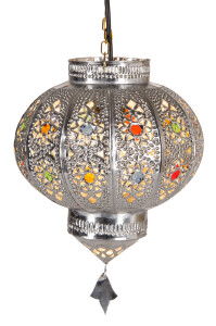 Suspension Malak argentée 25 cm | Lampe marocaine...