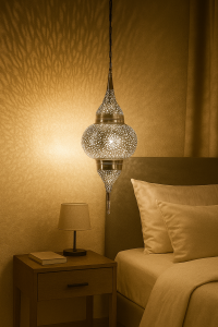 Suspension Hayati argentée 55 cm | Lampe marocaine...