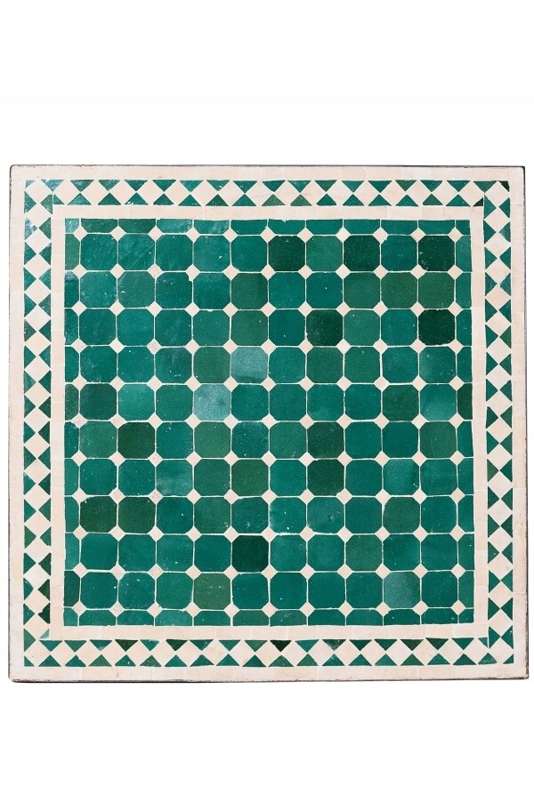 Orientalische Mosaikplatte Marrakesch Gruen/Natur, 70x70cm