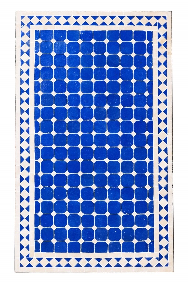 Orientalische Mosaikplatte Marrakesch Blau natur, 100x60cm